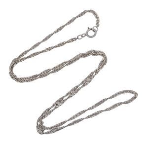 Singapore Link Chain Necklace | Sterling Silver 925 | 17.5"